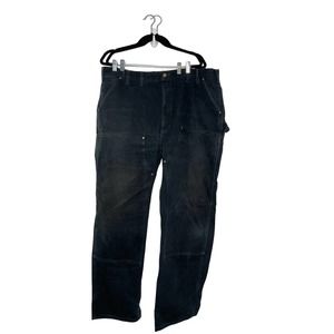 Carhartt Double Front Black Cotton Pants 44 x 32